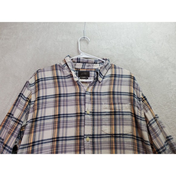 JACHS Shirt Mens Large Multi Plaid Classic Fit Long Sleeve Collared Button Down - Picture 4 of 9